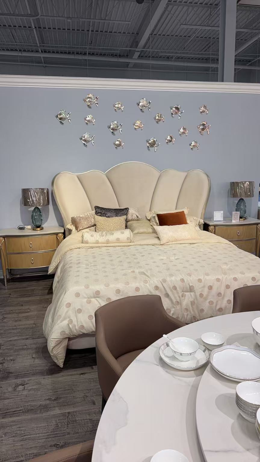 Fiorella Upholstered Bed – Beige