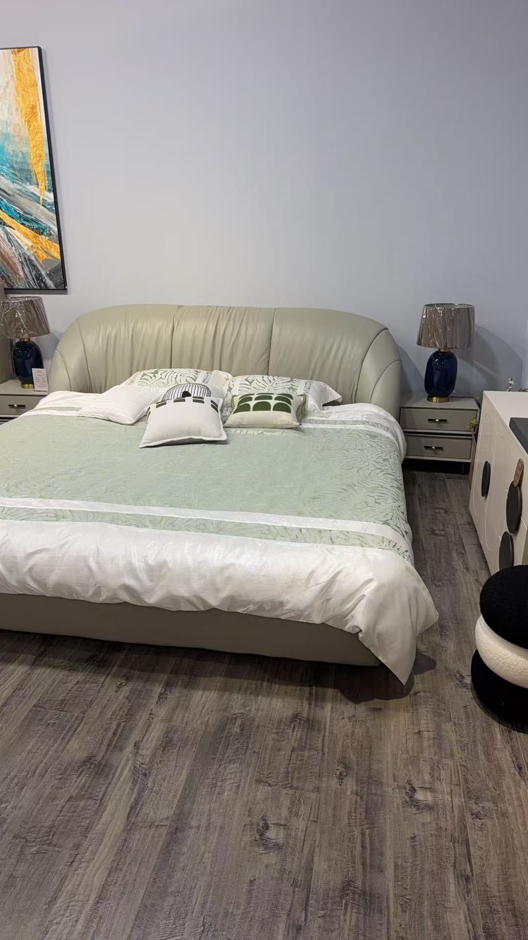 Lunessa Leather Storage Bed – Grey