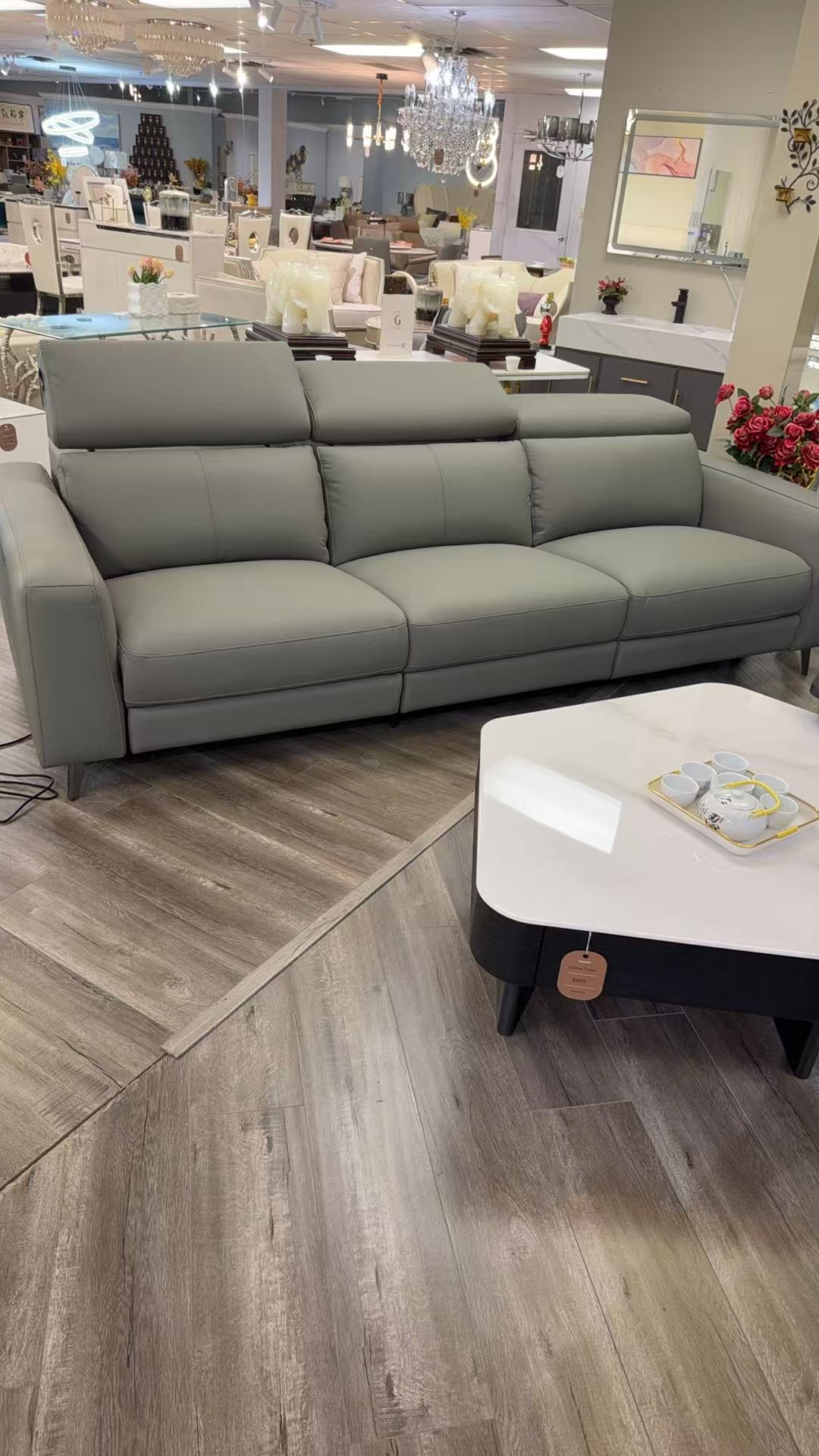 Valden Leather Power Reclining Collection – Grey