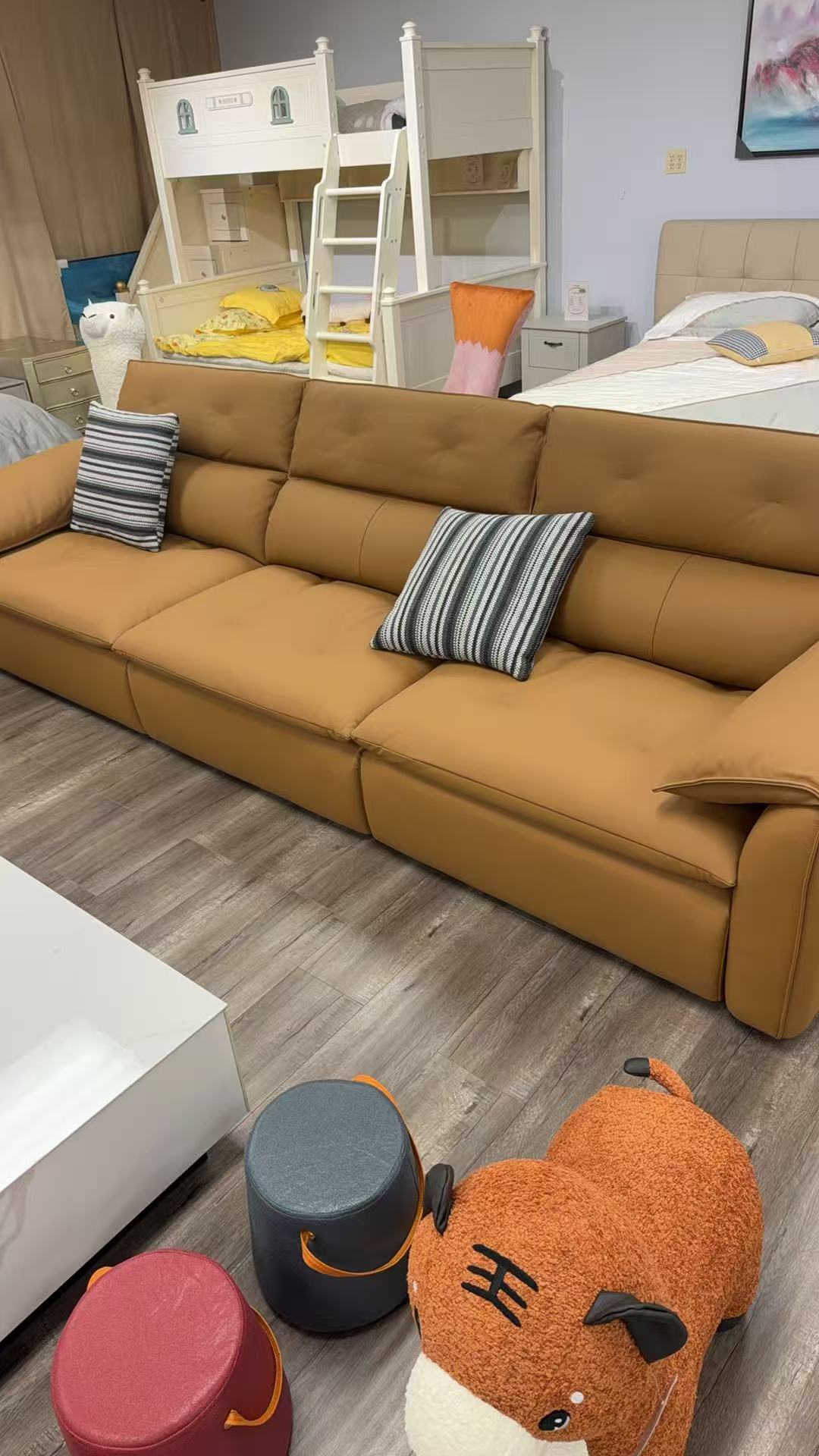 Solvian Leather Power Reclining Sofa – Orange