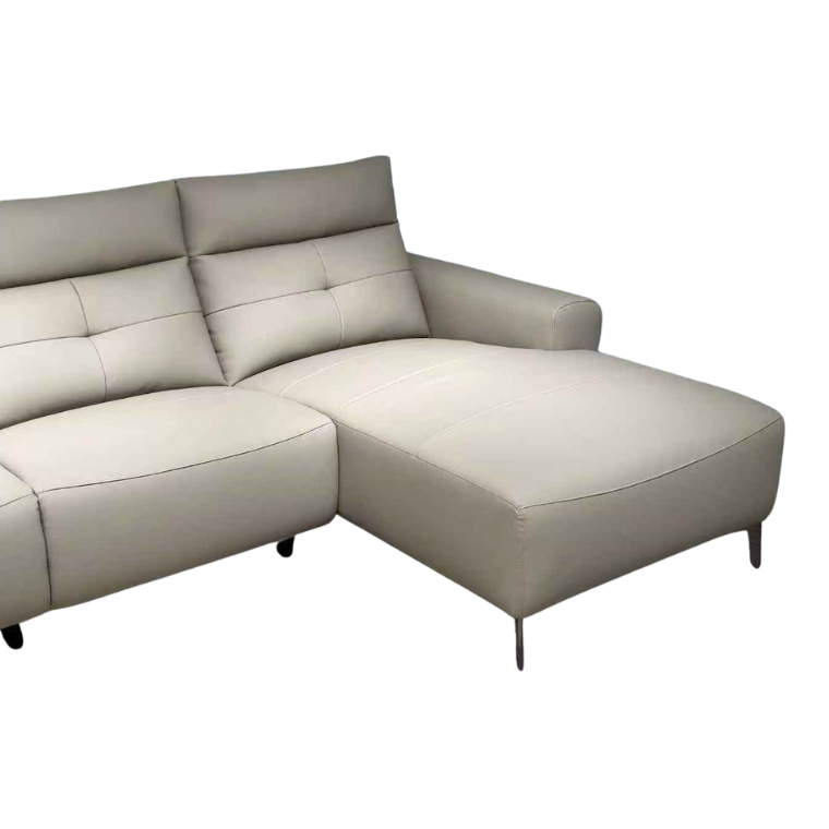 Beige sectional sofa on a white background