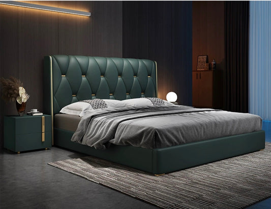 Italian-Style Luxurious Leather Bedroom Set