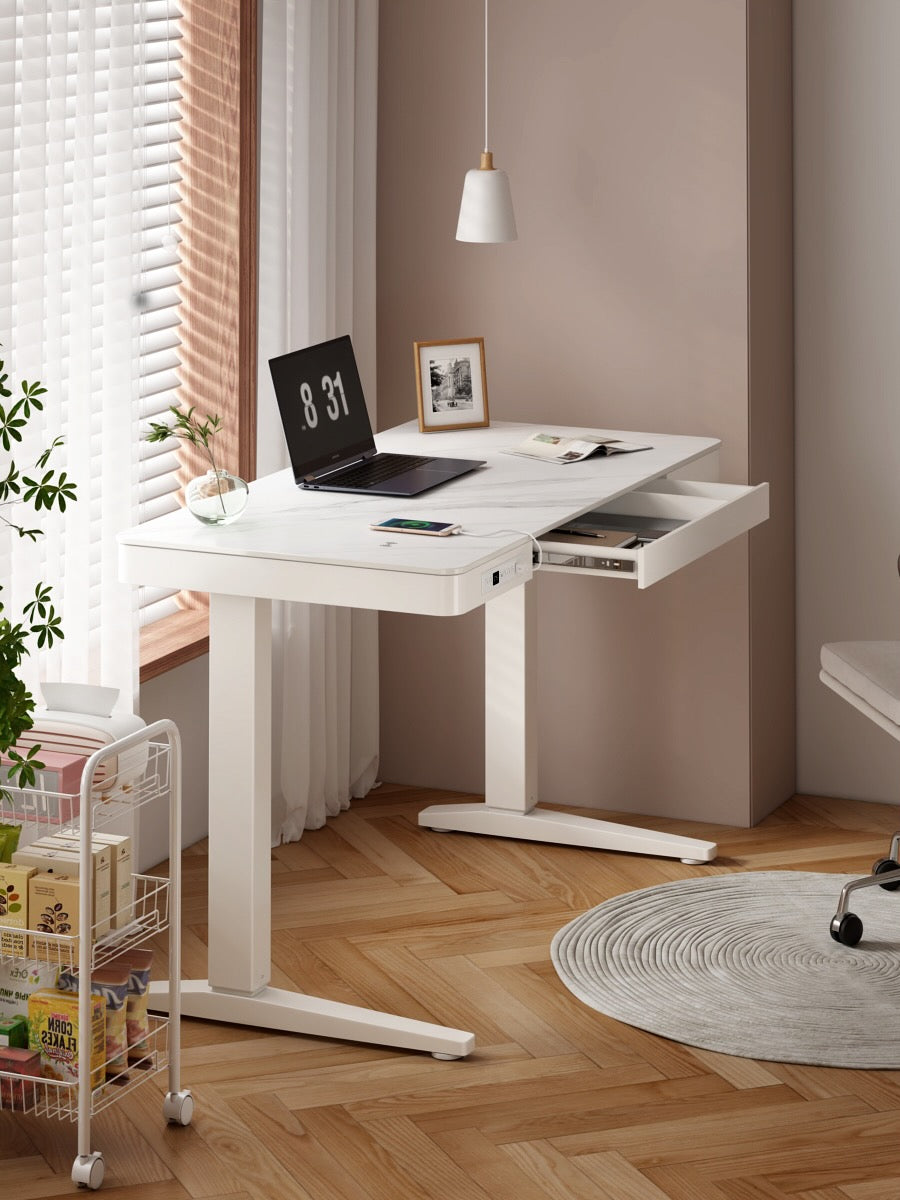 Slate Adjustable Standing Desk With Drawer