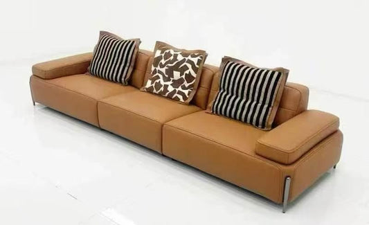 Cavero Leather Sofa – Orange