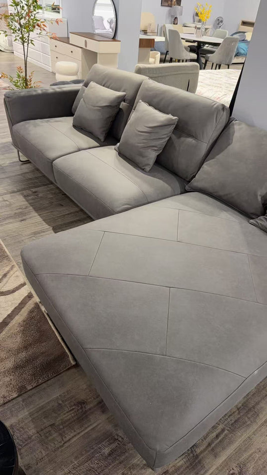 Torven Microfibre Sectional – Grey