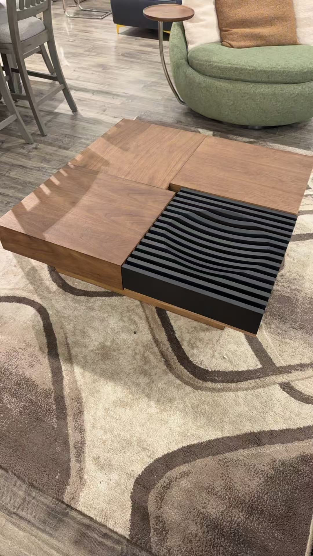 Stratum Solid Wood Storage Coffee Table – Brown