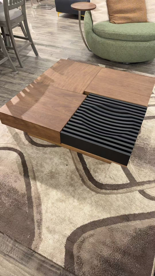 Stratum Solid Wood Storage Coffee Table – Brown