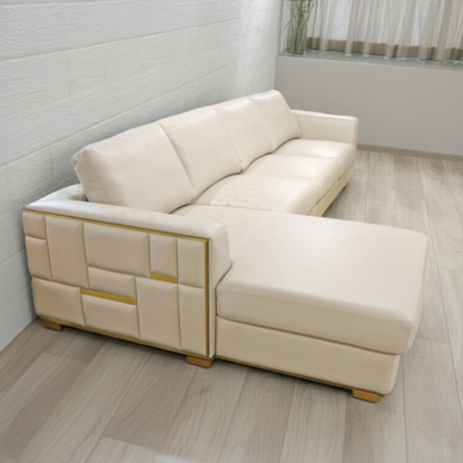 Gold Metal Leather Sofa