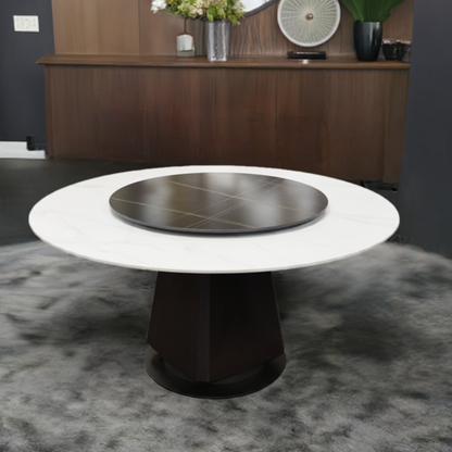 Minimalist Slate Round Dining Table